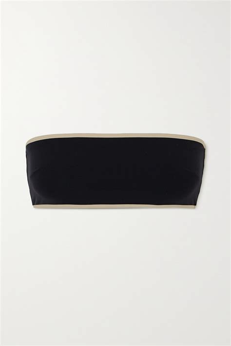 Tot Me Recycled Bandeau Bikini Top Black Editorialist