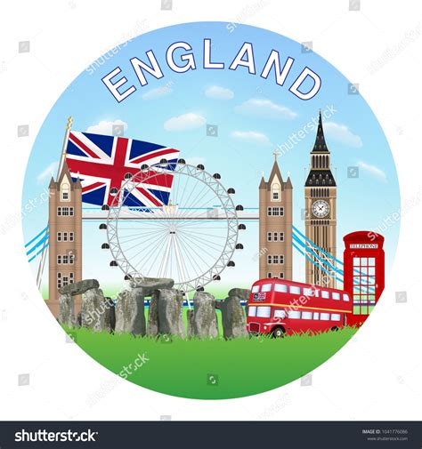 england circle logo england landmark vector stock vector royalty