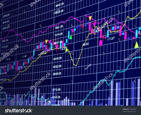 Blue Background With Stock Chart 3d Stock Photo 71606587 Shutterstock