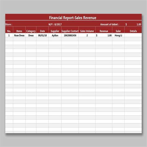 Treasurer Report Template Excel