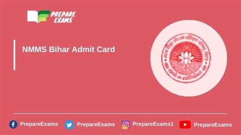 Nmms Bihar Admit Card 2022 Pdf Out Prepareexams