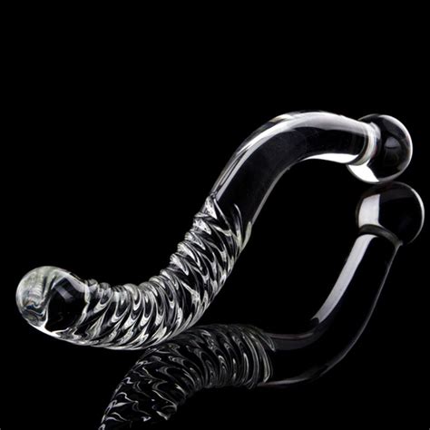 Big Long Double Bead Crystal Glass Dildo Fake Penis Anal Butt Plug