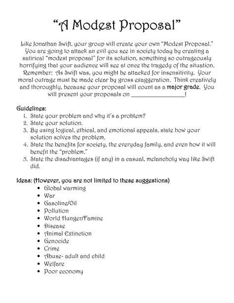 modest proposal modest proposal teaching literature essay examples