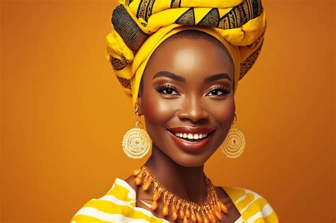 Premium Photo Smiling Black Woman Wearing African National Costume