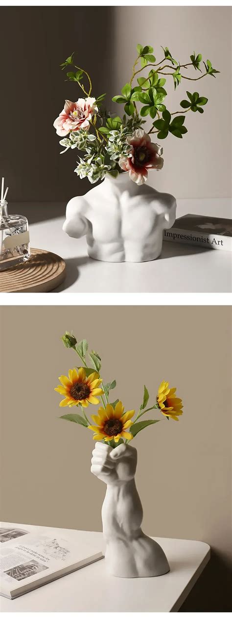 Современная ваза для искусства человека, декоративная керамическая ваза ...