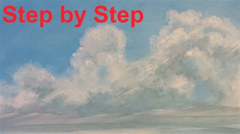 How To Paint Clouds Acrylic Painting For Beginners YouTube