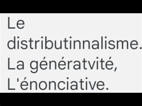 la suite de la linguistique générale le distributionnalisme la