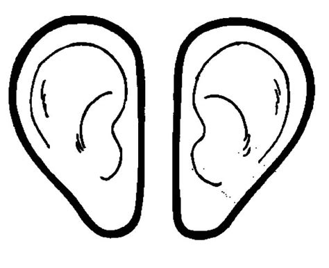 coloring ear pages body parts printable ears kids color colouring