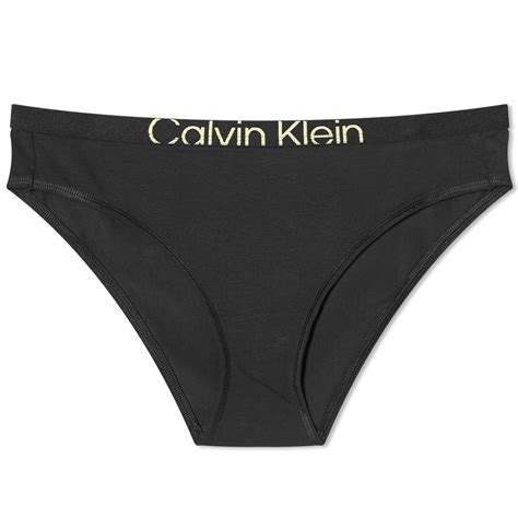 Calvin Klein CK Bikini Pant Black Sunny Lime END