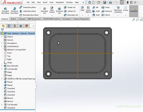 Linear Pattern Solidworks Tutorial For Beginners