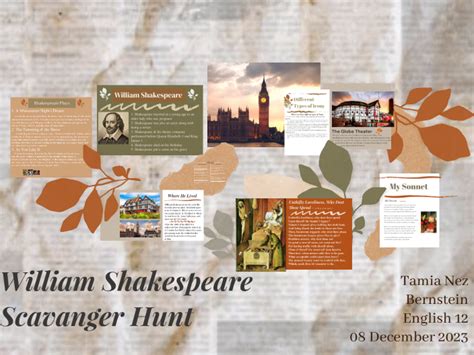 Shakespeare Scavenger Hunt By Tamia Nez On Prezi