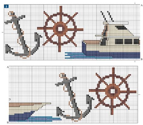Вышивка морской тематики для кухонного полотенца