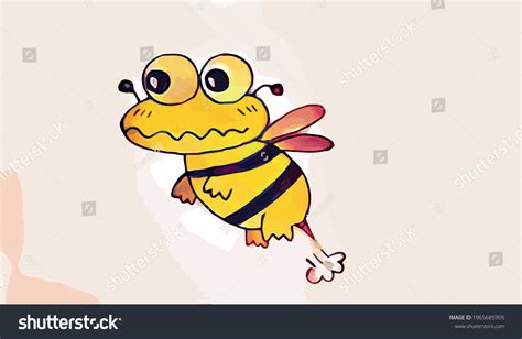 Cute Cartoon Bee Pink Background Vector Stock Vector (Royalty Free ...