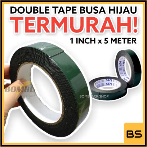 Jual Double Tape Busa Foam Tape Tebal Selotip Isolasi Busa Hijau