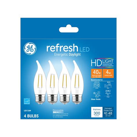 Ge Led Watt Hd Refresh Daylight Clear Decorative Light Bulbs Medium