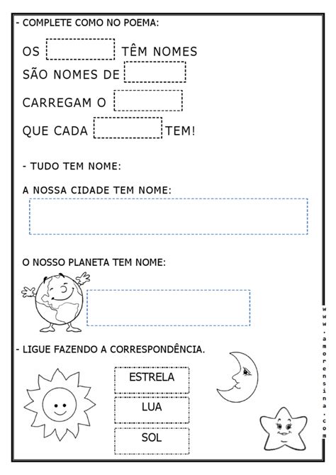 O NOME TEM COISAS TEXTO E ATIVIDADES 1ºANO 2º ANO