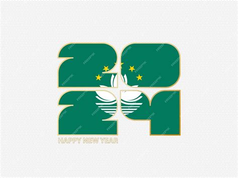 Premium Vector | Abstract numbers 2024 with flag of Macau