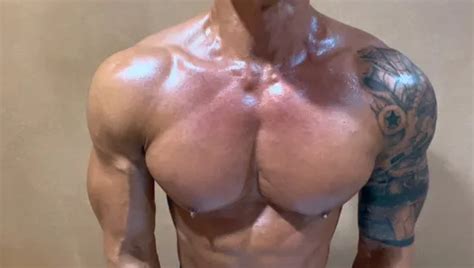 Worship This Hot Oiled Up Asian Muscle Hunk As He Show Off His Big Pecs And Play With His