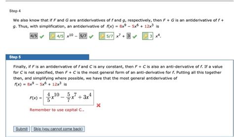 Solved Find The Most General Antiderivative Of The Function