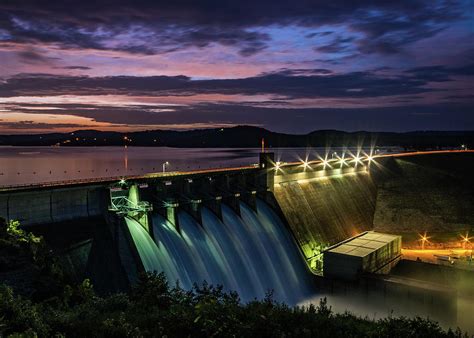 Beaver Lake Dam With Gates Open Photograph By Charles Peek Fine Art America