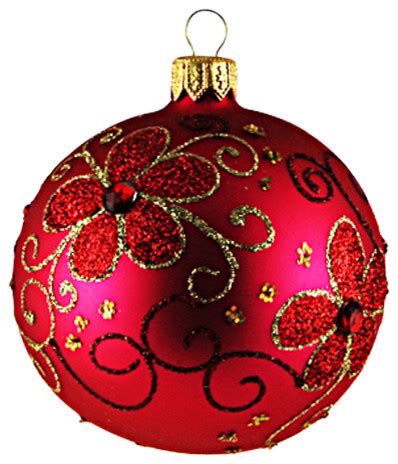 Purple Ball Ornament With Gold Daisies, Small - Contemporary ...