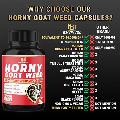 Buy Bmvinvol Horny Goat Weed Capsules Mg Herbal Equivalent With