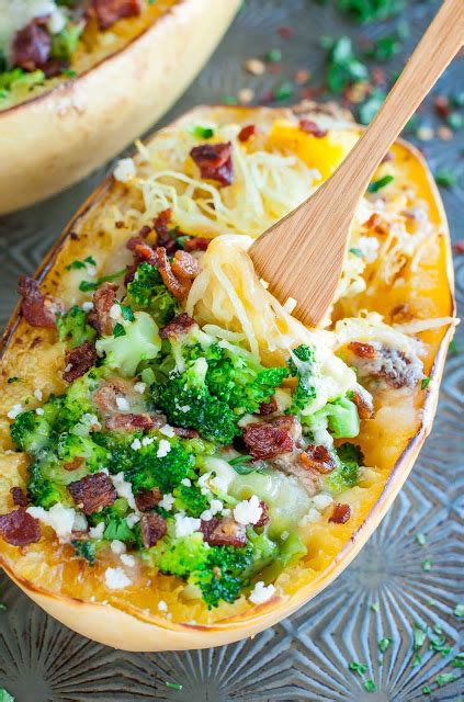 Cheesy Bacon Broccoli Spaghetti Squash Danely Maria