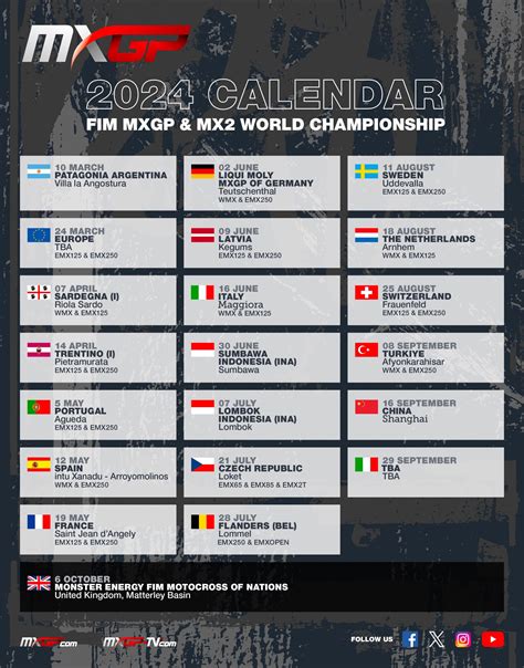 Motocross Mxgp Calendario 2025 - Max Peacock