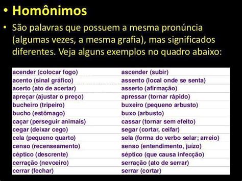 Oque É Homonimo - pesquise e escreva 6 exemplos de homônimo - brainly.com.br