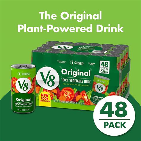 Buy V8 Original 100 Vegetable Juice Vegetable Blend With Tomato Juice 5 5 Fl Oz Can Pack Of