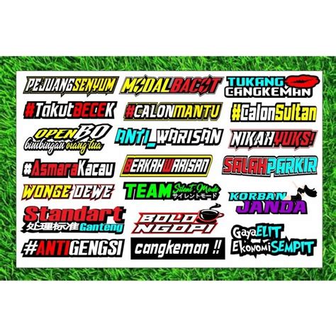 Jual Stiker Pack Racing Kata Kata Viral Shopee Indonesia