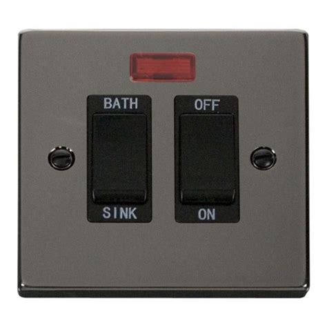 Click Deco Victorian Black Nickel 20A Double Pole Sink Bath Switch With