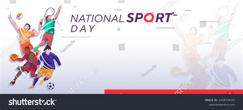 Banner Template National Sports Day Football Stock Vector (Royalty Free ...