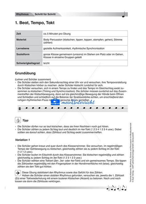 Rhythmus Groove Percussion Im Musikunterricht Teil Meinunterricht