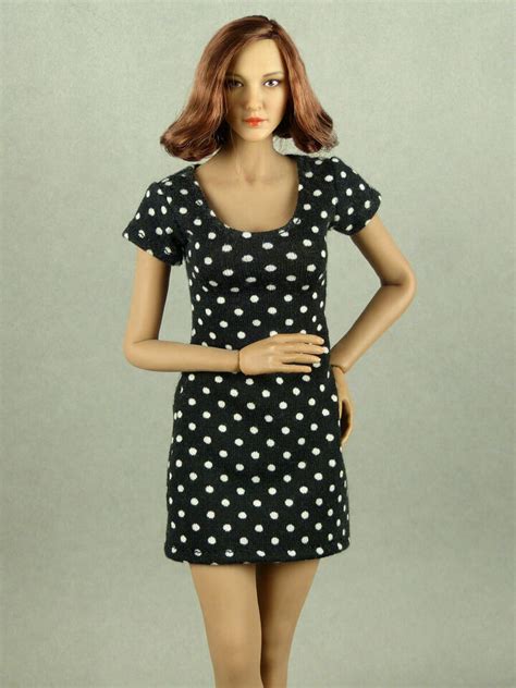 Phicen TBLeague Hot Toys Nouveau Toys White Polka Dots Black Mini Dress EBay