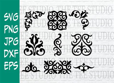 Embellishment Svg Clip Art Digital Cut Files Decorative Image Etsy