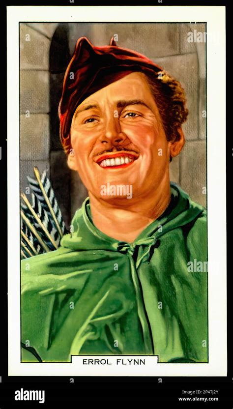 Portrait Of Errol Flynn Vintage Cigarette Card Stock Photo Alamy