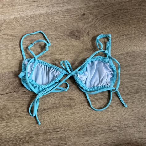 Aqua Bright Blue Bikini Set Size Small In Perfect Depop