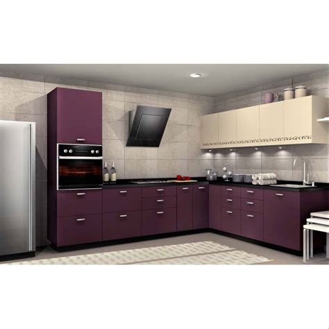 Sleek World L Shape Modern Pvc Modular Kitchen Kitchen Cabinets At Rs