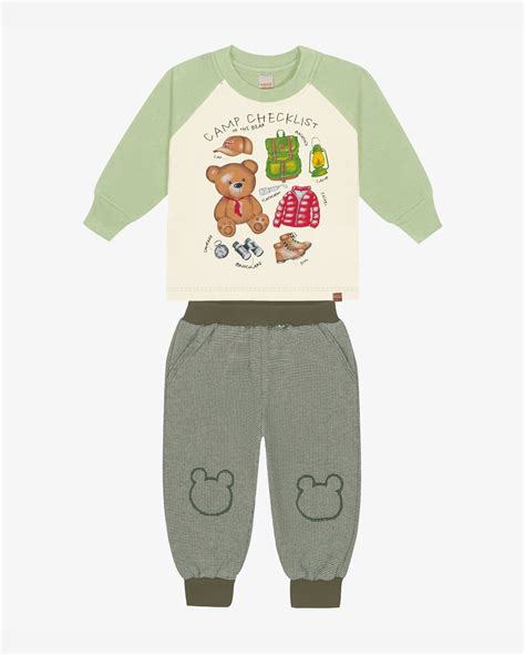 Riachuelo Conjunto Infantil Camiseta Cal A Trick Nick Verde