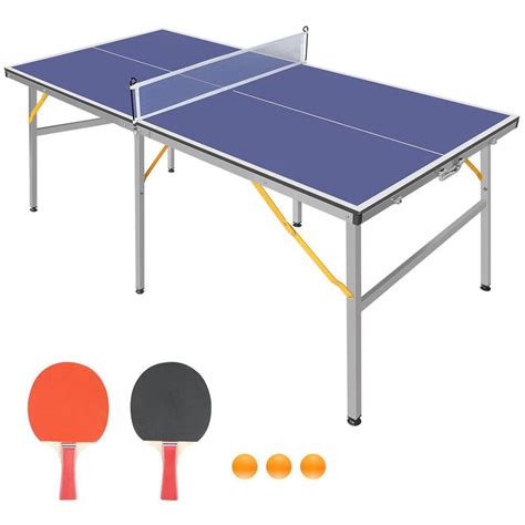 Tidoin 6 Ft Mid Size Table Tennis Table Foldable Portable Ping Pong