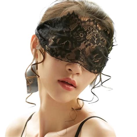 See Through Mesh Printed Fabric Sexy Eyelash Lace Transparent Eye Mask Sleep Blindfold Cute Hot