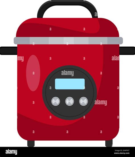 Red Electric Pressure Cooker Illustration Vector On A White Background Stock Vector Image