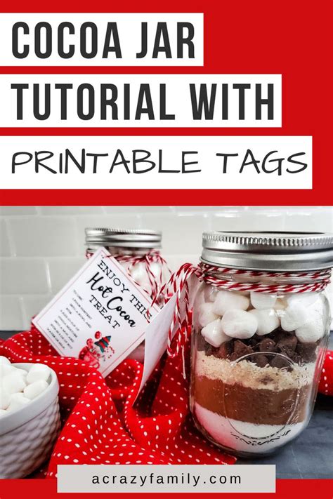 Hot Cocoa In A Jar Gift Idea Free Printable Tag Hot Cocoa Gift Hot Chocolate In A Jar Hot