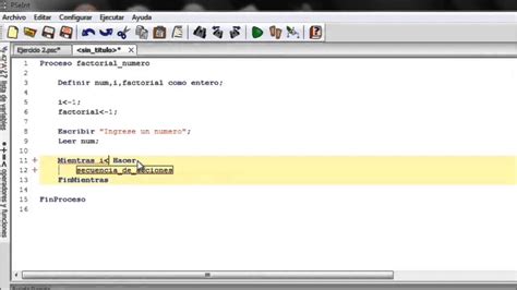 Tutorial 4 Pseint Mientras Factorial de un número YouTube