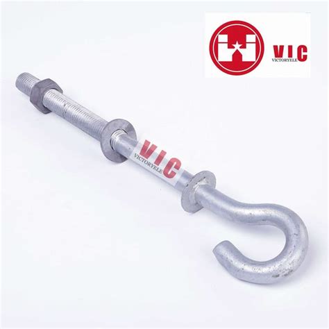 Galvanized Pigtail Hook Bolt For Pole Line Hardware Arnoldcable