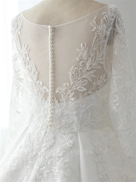 Vq Gorgeous Beaded Lace Appliqued Ivory Satin Wedding Ball Gown