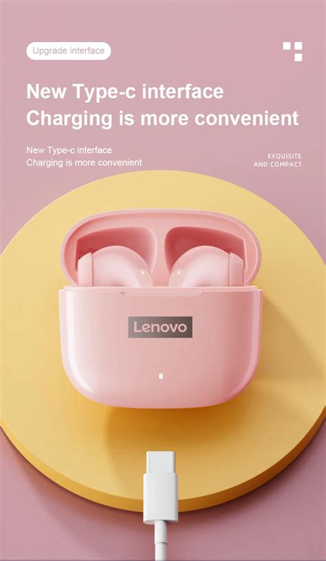 Беспроводные водонепроницаемые наушники Lenovo LP40 Pro с микрофоном и ...