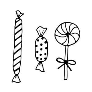 Desenhos GRÁTIS de Balas e Bombons para Imprimir e Colorir/Pintar