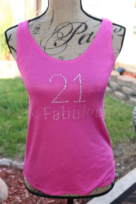 21 Is Fabulous Bling Rhinestone Tank Or Tee Shirt Rhinestone